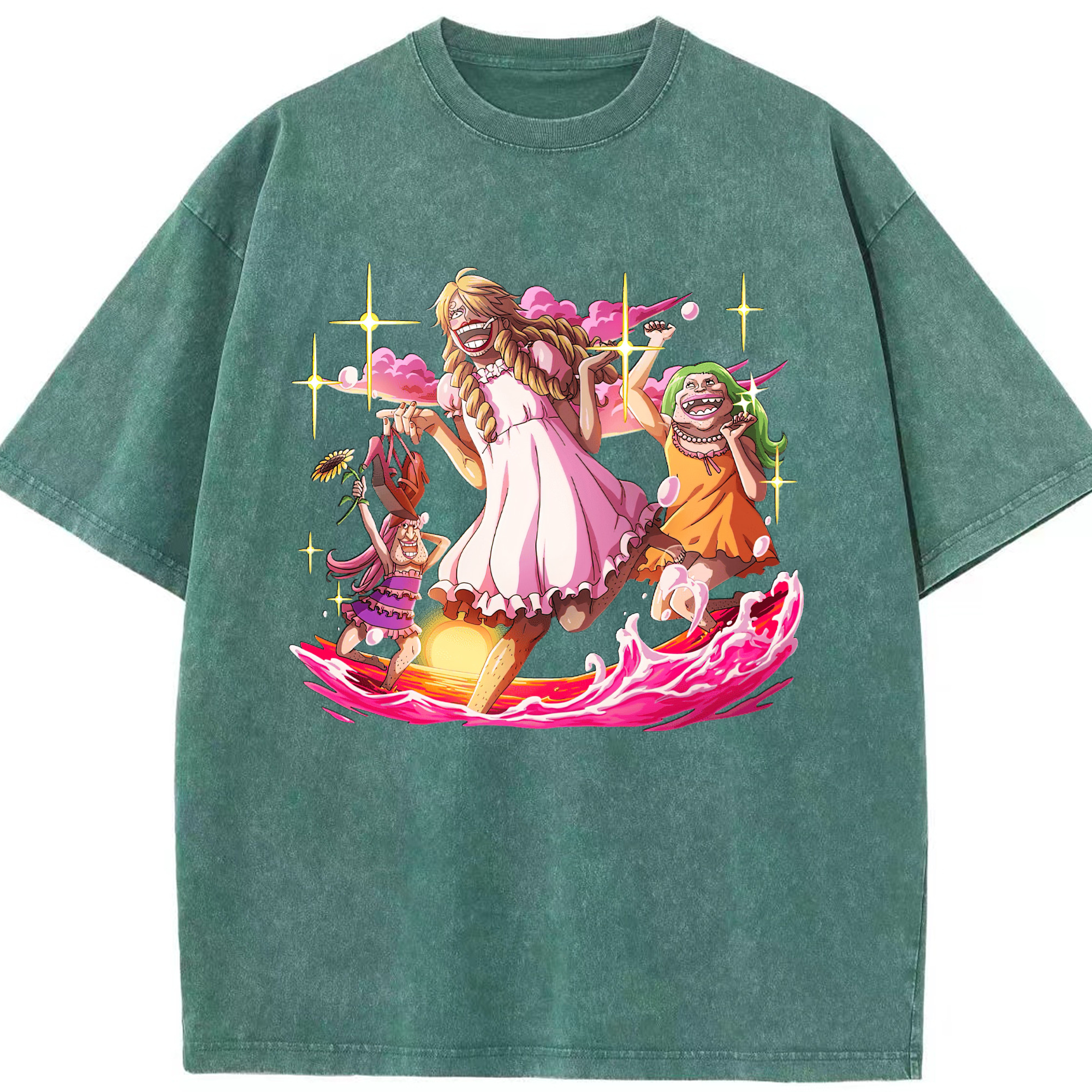 （画像用） ワンピース サンジ ONE PIECE Sanji 綿100% ヴィンテージ風 半袖Tシャツ（フロントプリント）